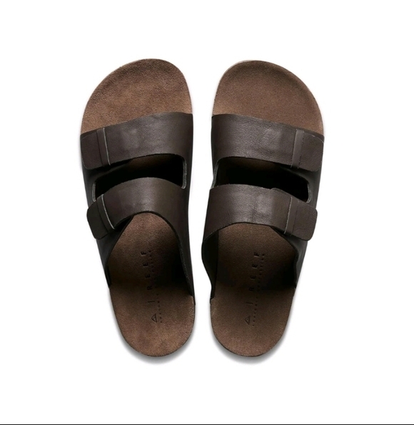 Reef Men\'s Ojai Two Bar Cushioned Footbed Brown Leather Sandal CJ5525 main image 9